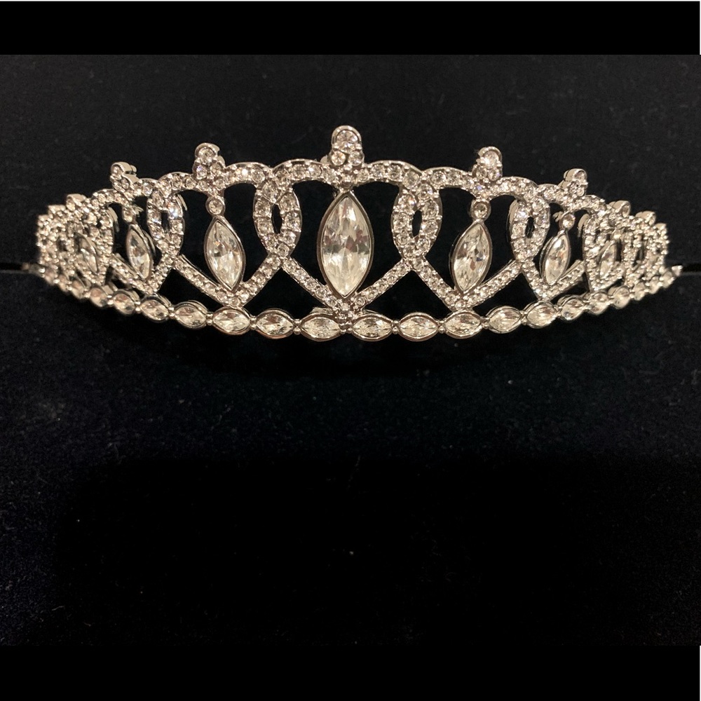 Swarovski Crystals Heart Tiara Crown Bridal Prom
